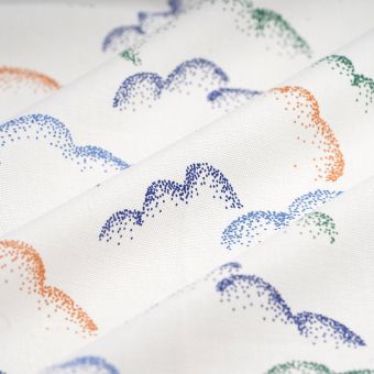 Tissu Bachette  écrue nuage pointillé