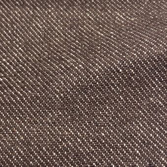 Toile denim polycoton bio recyclée chocolat - Origine France