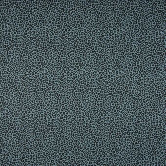 Tissu Popeline de coton tache léopard bleu