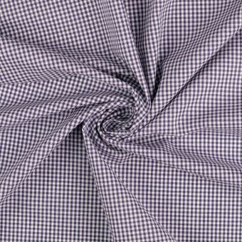 Tissu coton Vichy petits carreaux bleu marine