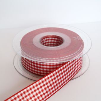 Ruban Vichy 25mm - Rouge
