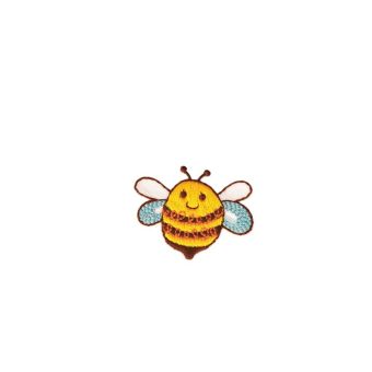 Lot de 3 écussons thermocollants dans le jardin 4,5cm x3,3cm abeille