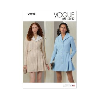 Patron Vogue V2092U5 manteau rétro femme 44-52
