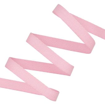 Ruban sergé chevron 10mm rose