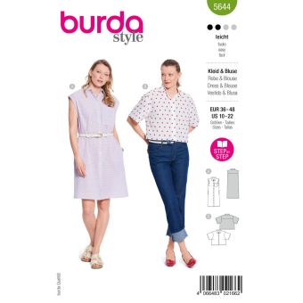 Patron Burda 5644 - robe et chemisier  36 à 48