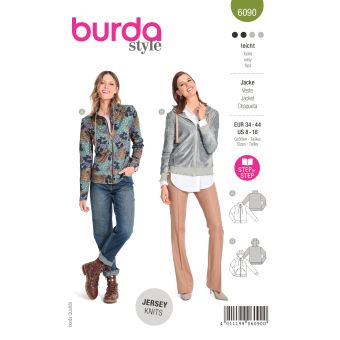 Patron Burda 6090 - veste sweat-shirt avec fermeture à glissière