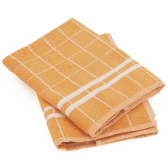 Lot de 2 torchons de cuisine éponge coton NEW SQUARES 50 x 50 cm