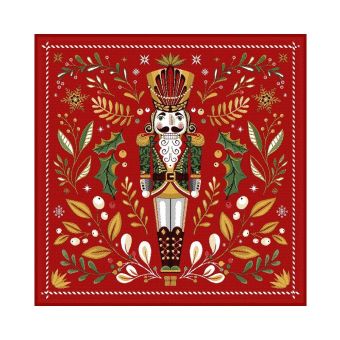 Carré simili cuir 44x44 cm Noël casse-noisette