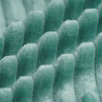 Tissu polaire Minky côtelé vert d'eau