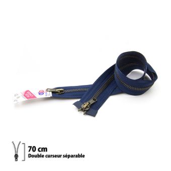 Eclair Prym - Fermeture éclair Z18 - double curseur Séparable 6mm -70 cm