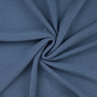 Maille tricot coton unie bleue