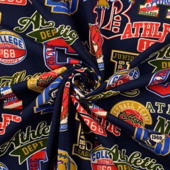 Tissu molleton collège marine