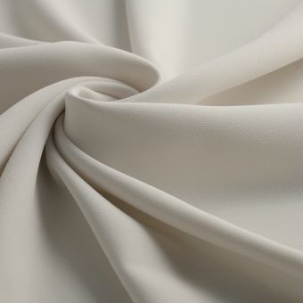 Tissu crêpe cérémonie polyester blanc cassé