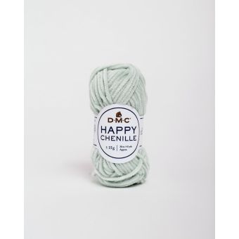 Pelote de fil à tricoter Happy Chenille vert menthe n°16 - DMC
