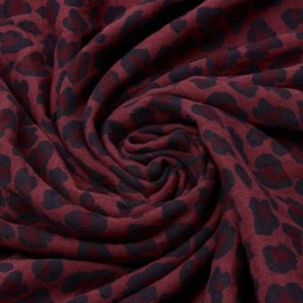 Coupon 3m double gaze léopard bordeaux - Promod Couture