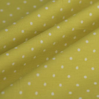Tissu popeline coton pois écru margarita