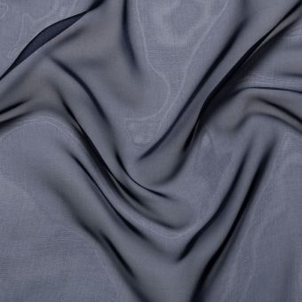 Tissu mousseline légère soyeuse polyester uni bleu marine