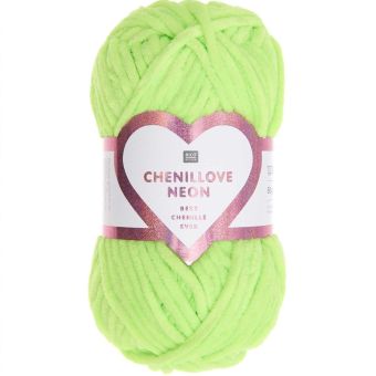 Fil à crocheter Chenillove vert néon 006 55 M - Rico Design