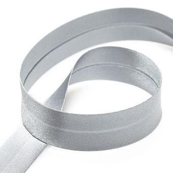 Biais satin polyester Gris clair 20 mm