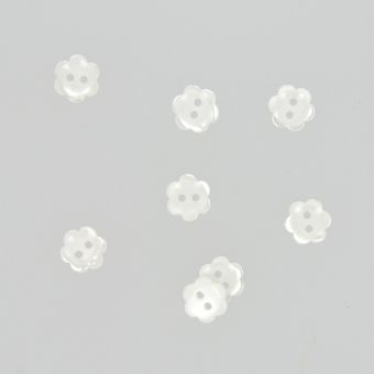 Boutons forme petite fleur blanc 10 mm  MT