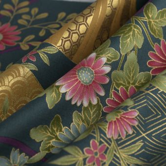 Tissu cretonne jade foil canard 