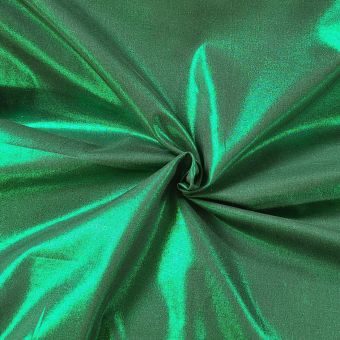 Tissu coton vert brillant foil Noël