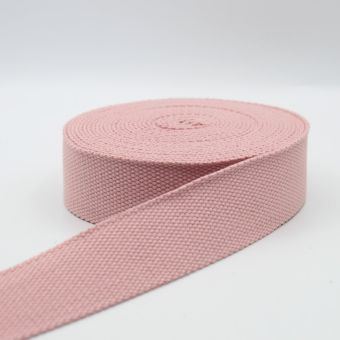 Sangle coton melangee 30mm rose clair