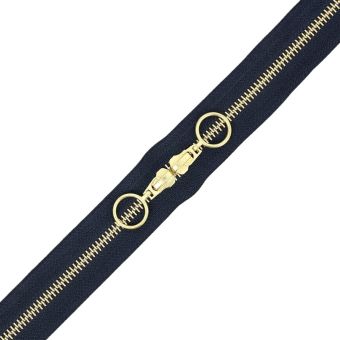 Fermeture spirale non séparable 40 cm double-curseur N°5- marine
