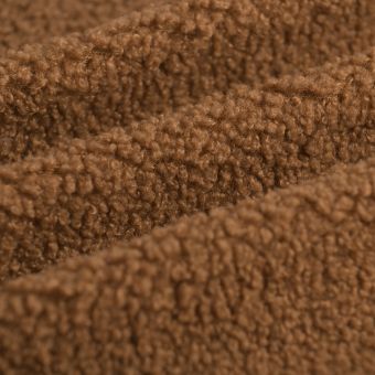 Tissu Sherpa uni chérie fauve