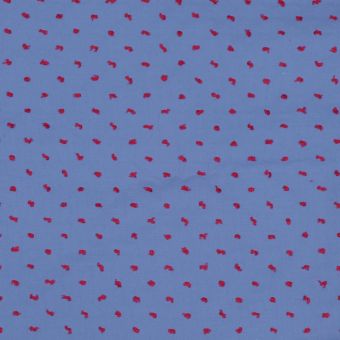 Tissu voile de coton plumetis bicolore bleu et framboise