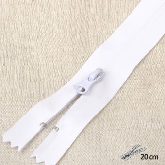 Fermeture invisible blanche déperlante 20 cm