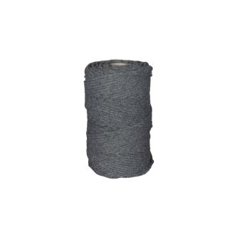 Pelote corde macramé coton torsadée anthracite 250g 3mmx60m