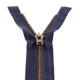 Fermeture laiton séparable n°5 - 80 cm Bleu