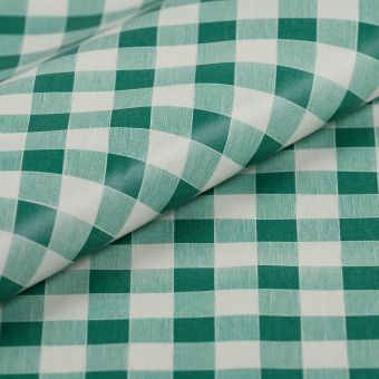 Tissu toile cirée vichy vert