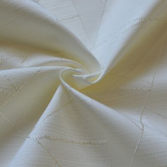 Tissu anti tâche jacquard rayé à motif géométrique écru