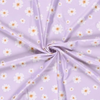 Tissu maillot de bain anti-uv recyclé marguerite mauve