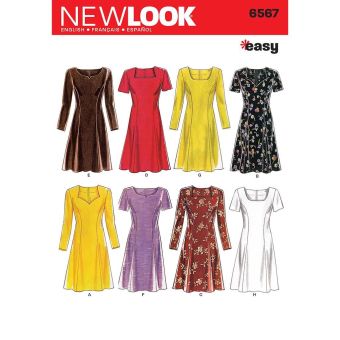 Patron New Look 6567 - robe femme 32 à 54
