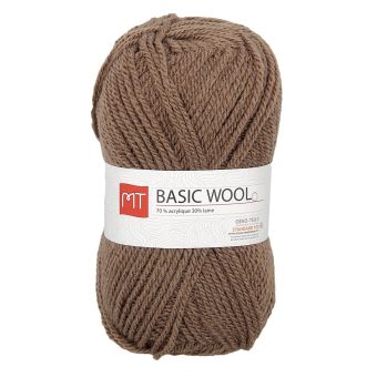 Pelote de fil à tricoter MT basic wool taupe