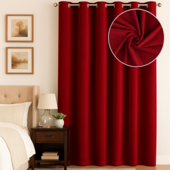 Rideau velours Decker rouge 140x240 cm