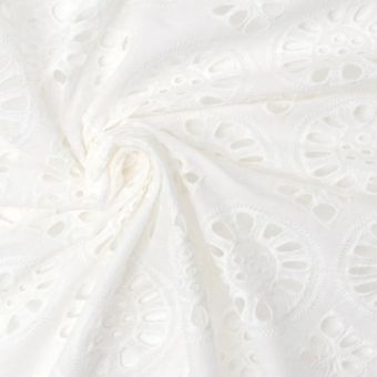 Coupon 3 mètres tissu coton broderie anglaise fleuri - Promod Couture