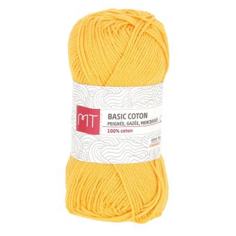 Pelote de fil à tricoter MT Basic coton jaune