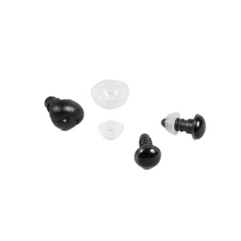 Lot de 2 yeux à clipser noir + truffe