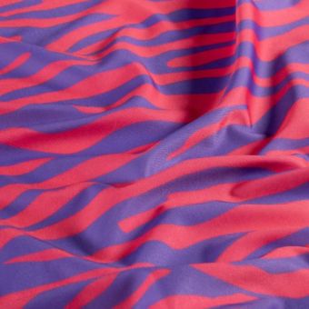 Tissu maillot de bain anti UV recyclé zèbre rose et bleu