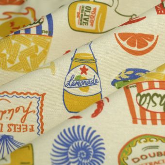 Tissu bachette méditerranéen vibes multicolore