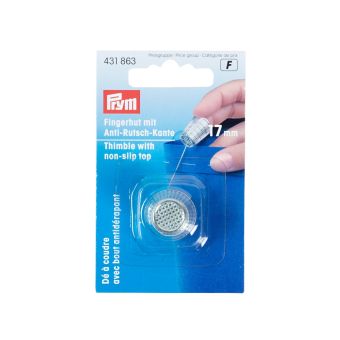 Dé à coudre avec bord antidérapant, 17,0mm, argenté