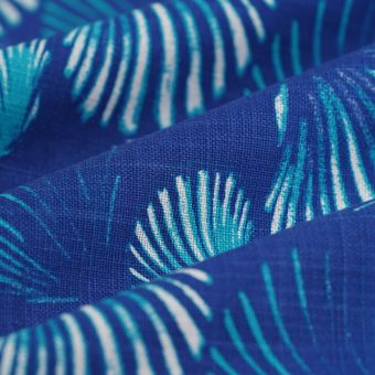 Tissu bachette slub Coquillage marine