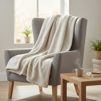 Plaid uni gris clair 125x150 cm