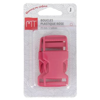 Boucles à ouverture rapide roses en plastique 25 mm