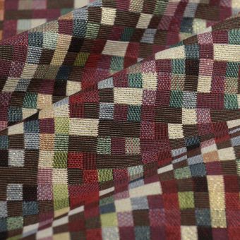 Tissu jacquard Gobelin lurex pierce multicolore