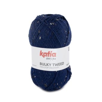 Pelote de fil à tricoter Bulky tweed n°215 bleu outremer - Katia